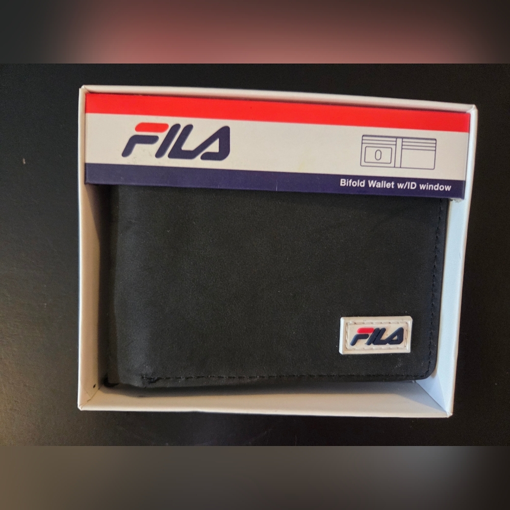 FILA Black Wallet with Logo Accent